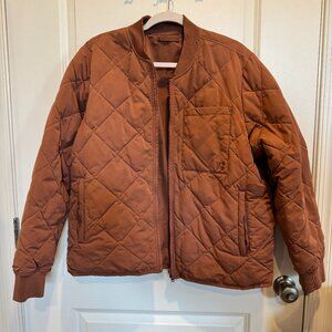 Frank And Oak Quilted Reversible Bomber Jacket – Dusty Rose – XL